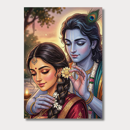 Radha krishna wall poster