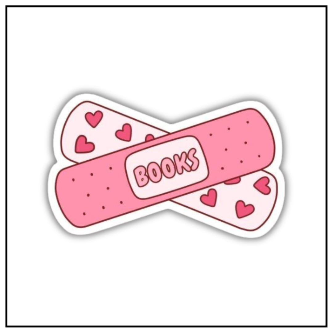 Books Pink Bandage Sticker