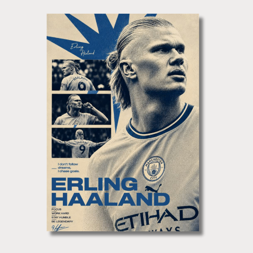 Erling Haaland Football Wall Poster