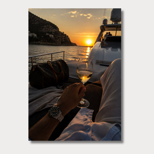 Rich Man In Yacht Wall Poster