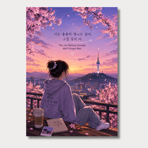 Girl Sunset View Wall Poster