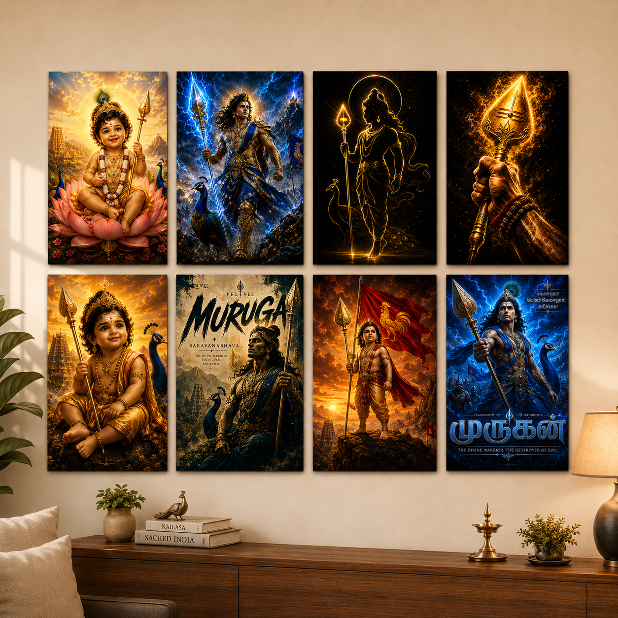 Murugan Wall Poster Collection (Set of 8)
