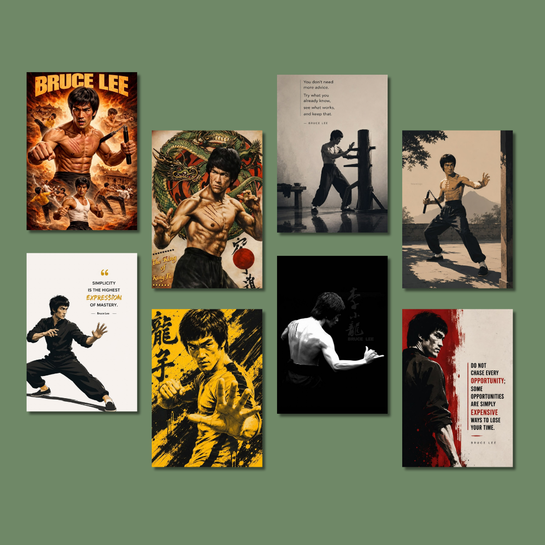 Bruce Lee Wall Poster Collection (Set of 8)