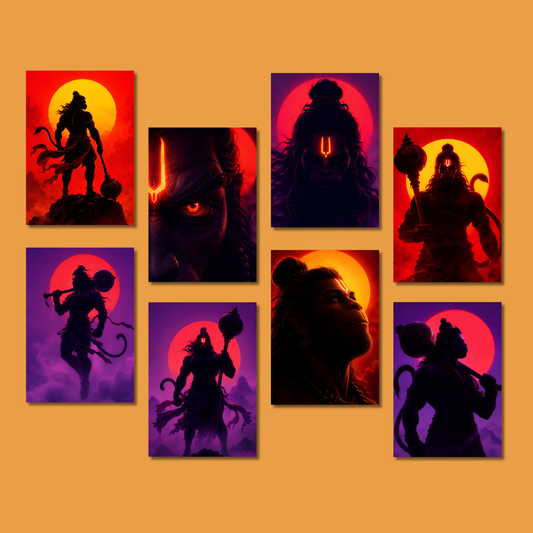 Hanuman Wall Poster Collection (Set of 8)